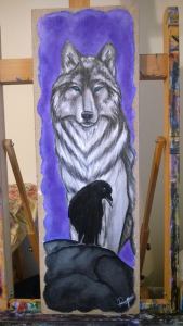 wolf and raven